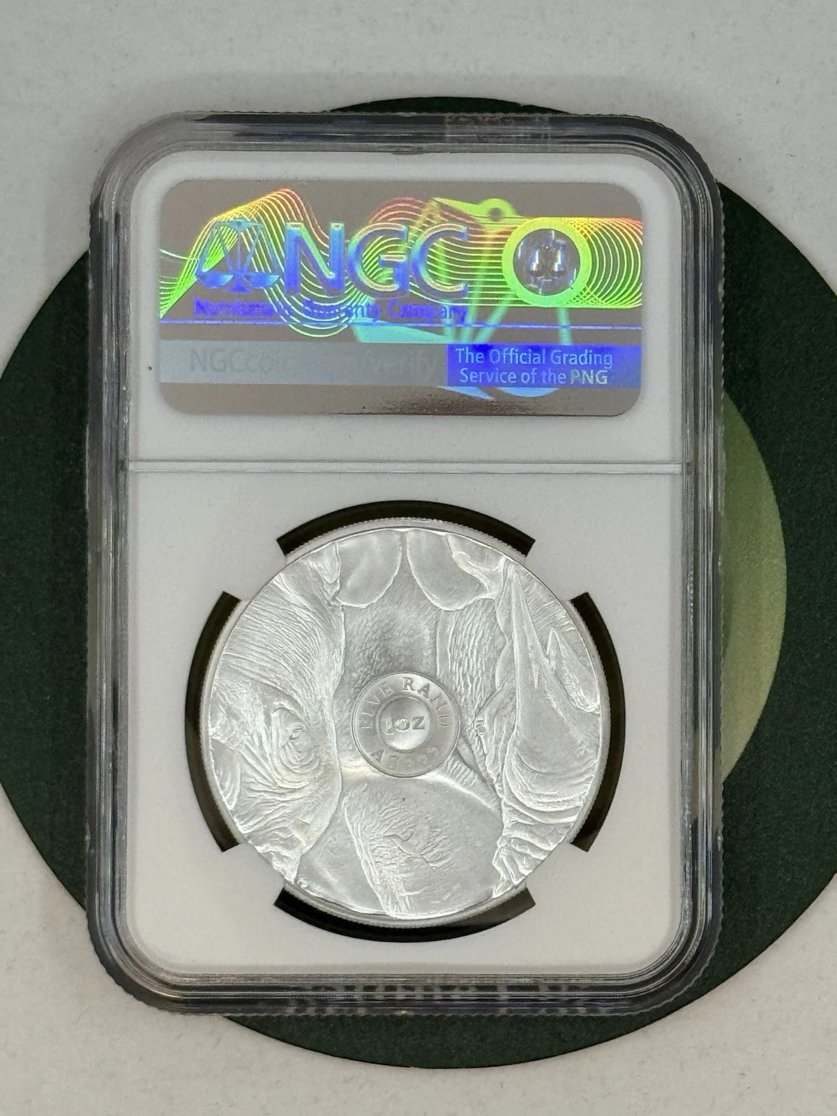 2025 South Africa 1 oz Silver Big 5 III Rhino BU NGC MS70