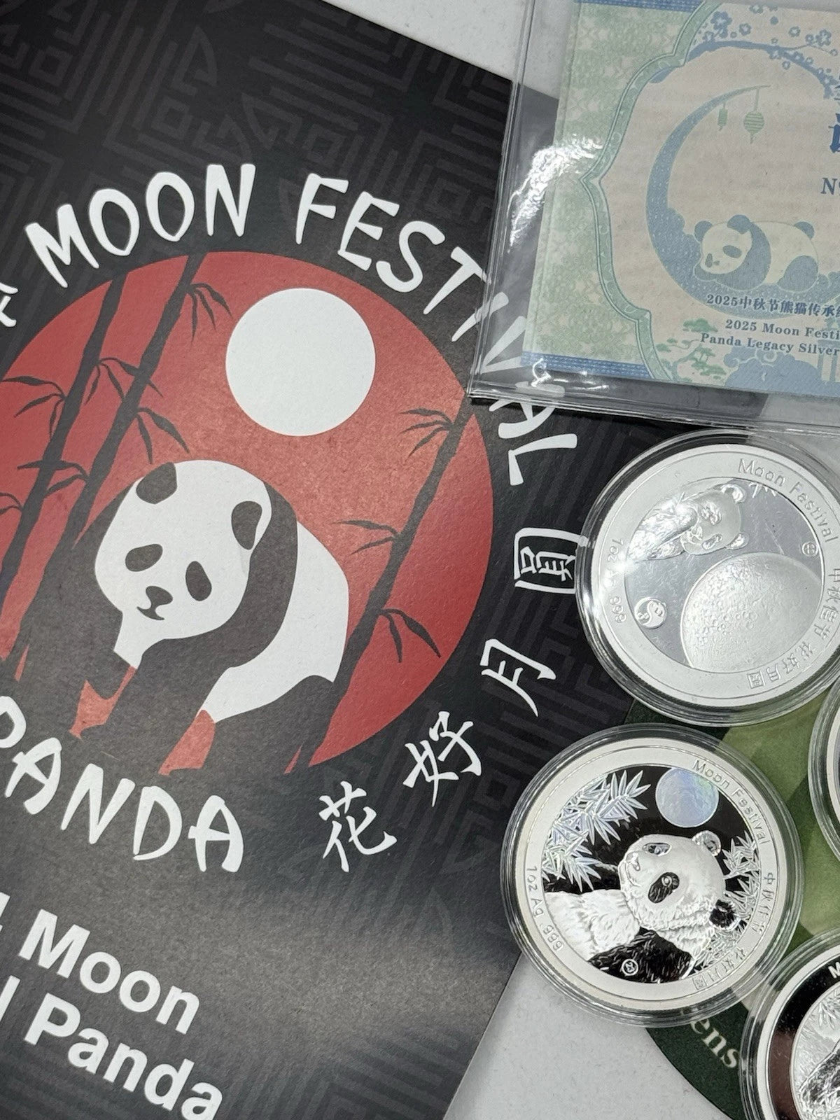 2025 1 Oz Silver Moon Festival Panda 5-Piece Legacy Proof Set 2020-2024 Designs