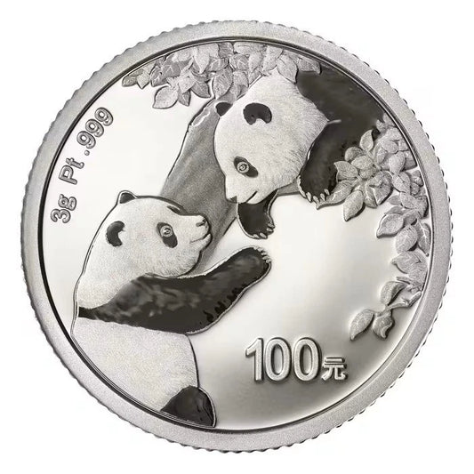 China 2023 100 Yuan 3 Gram Platinum Panda Proof Coin (Box and COA)