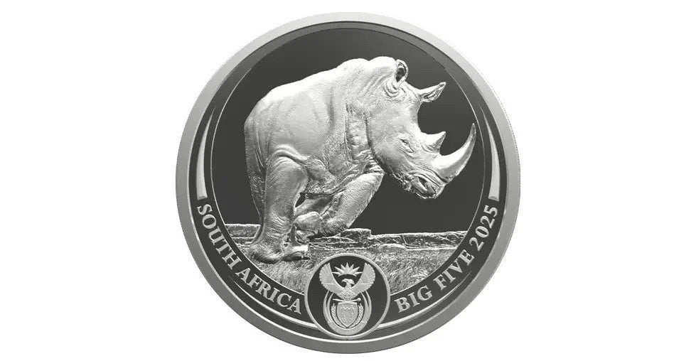 2025 1 oz South Africa Big Five Series III Rhino .999 Silver PROOF Coin