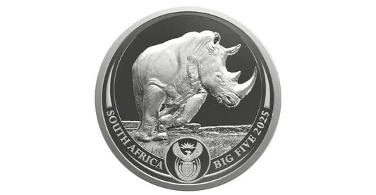 2025 1 oz South Africa Big Five Series III Rhino .999 Silver PROOF Coin