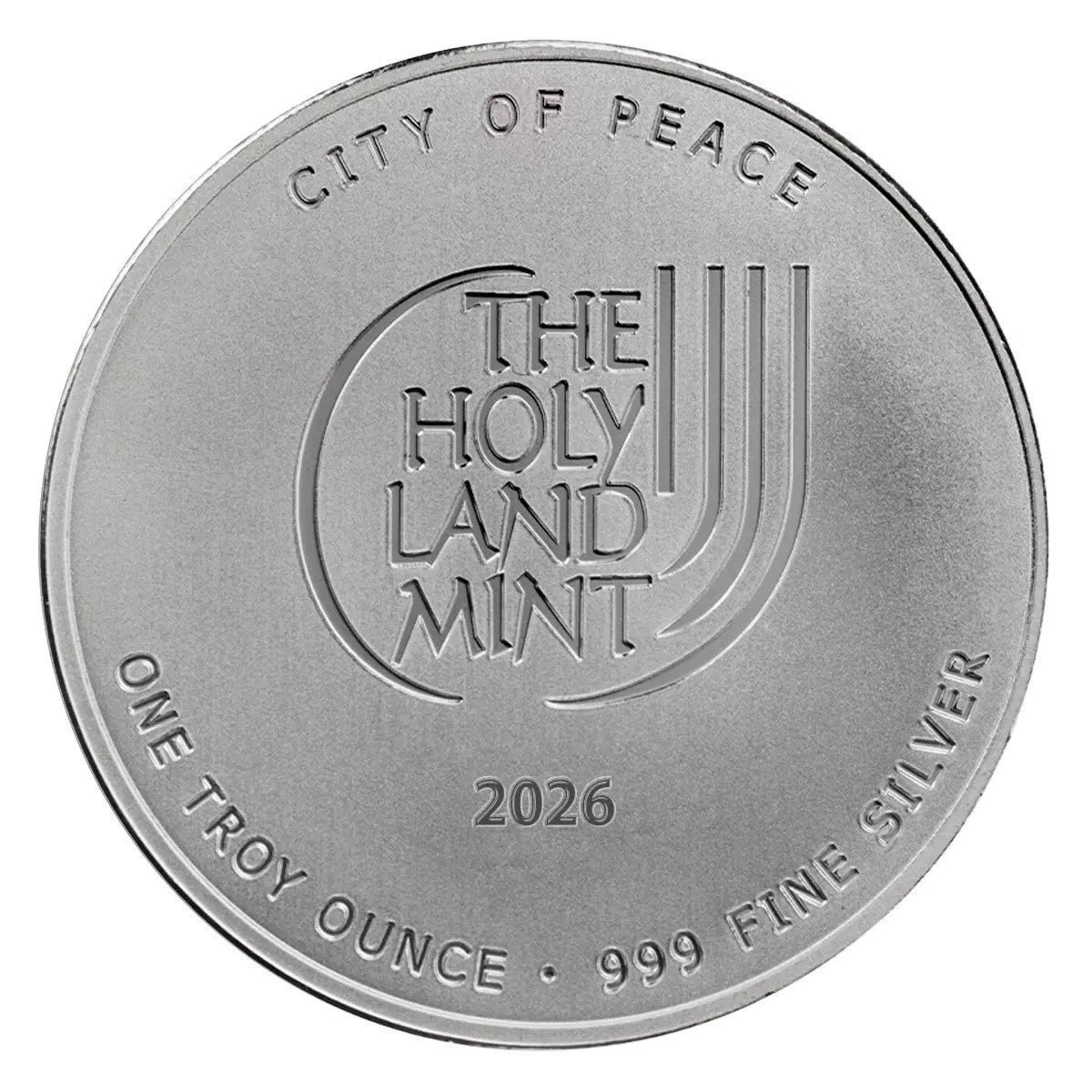 2026 1 oz Holy Land Mint Silver Jerusalem Round (BU) In Capsule