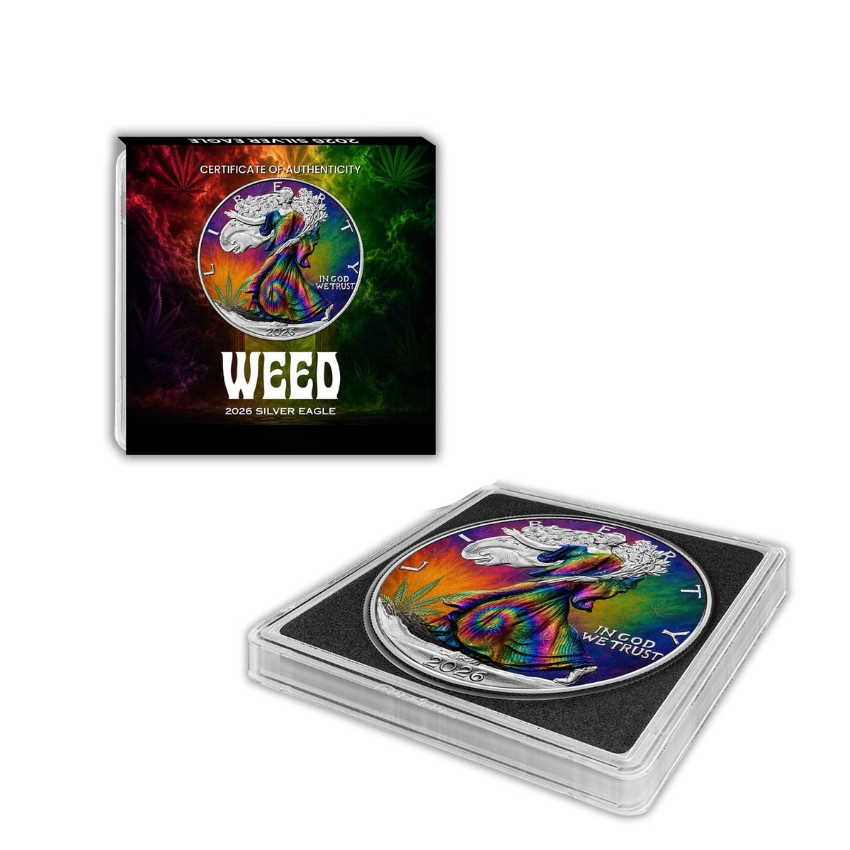 2026 American Silver Eagle Weed Edition 1 Oz Silver Coin $1