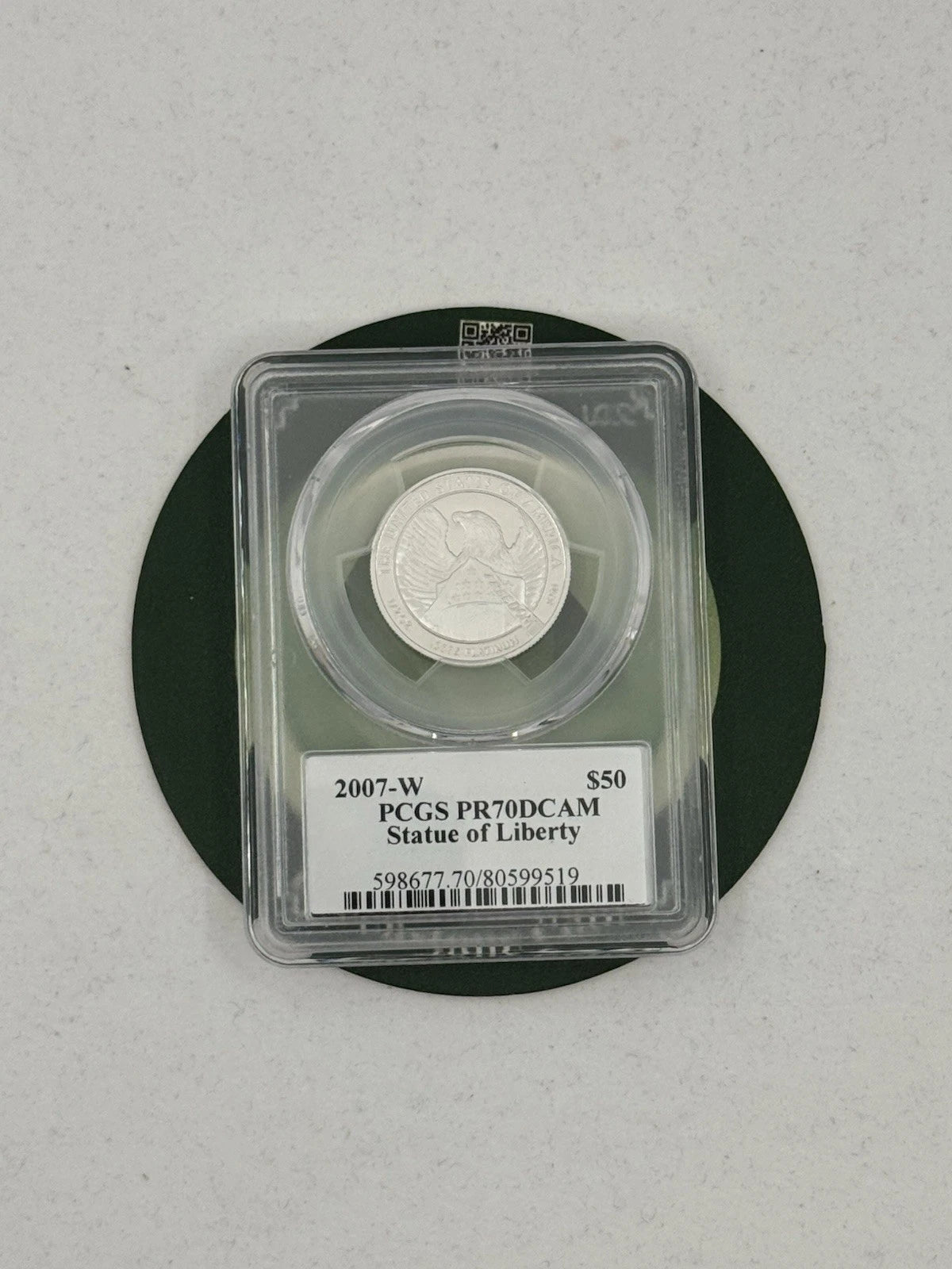 2007-W $50 1/2 Oz Platinum Eagle PCGS PR-70 DCAM Edmund C. Moy Label