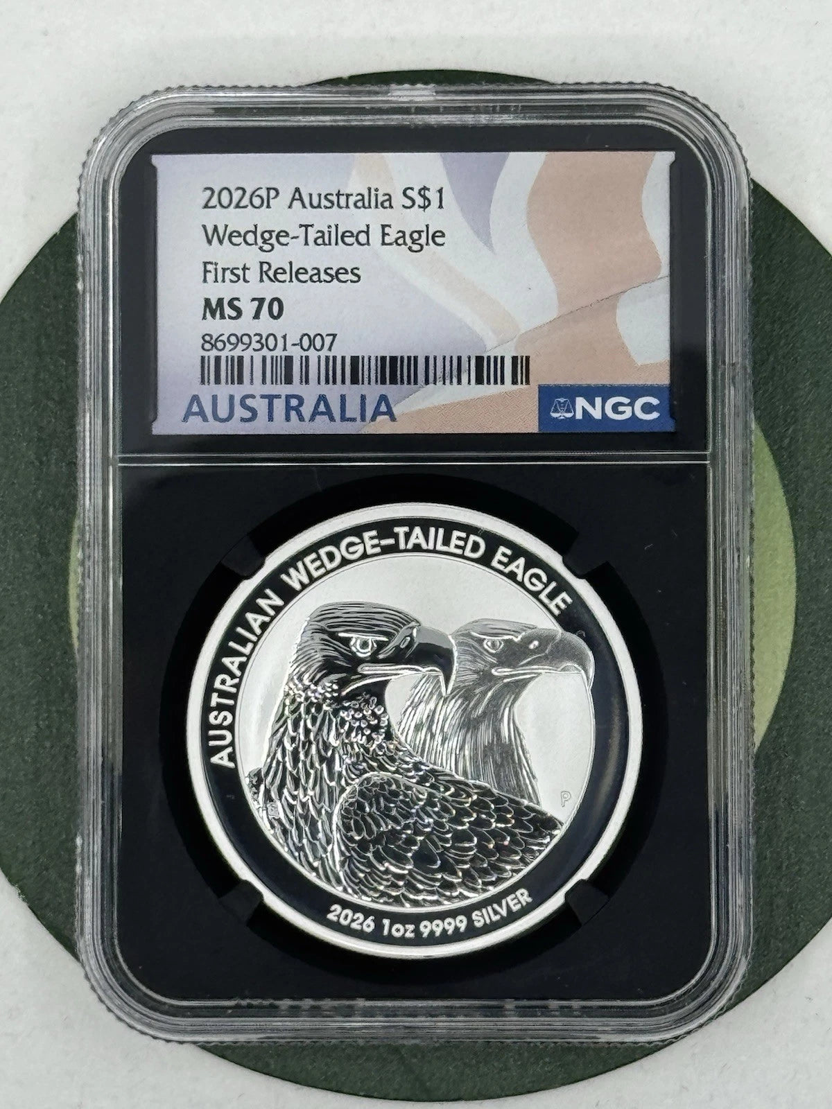 2026 Australia $1 1-Oz Silver Wedge-Tailed Eagle NGC MS70 First Releases Black