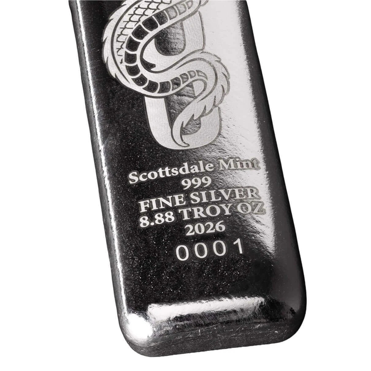 2026 8.88 oz Scottsdale Mint Lucky Dragon Silver Bar with Box