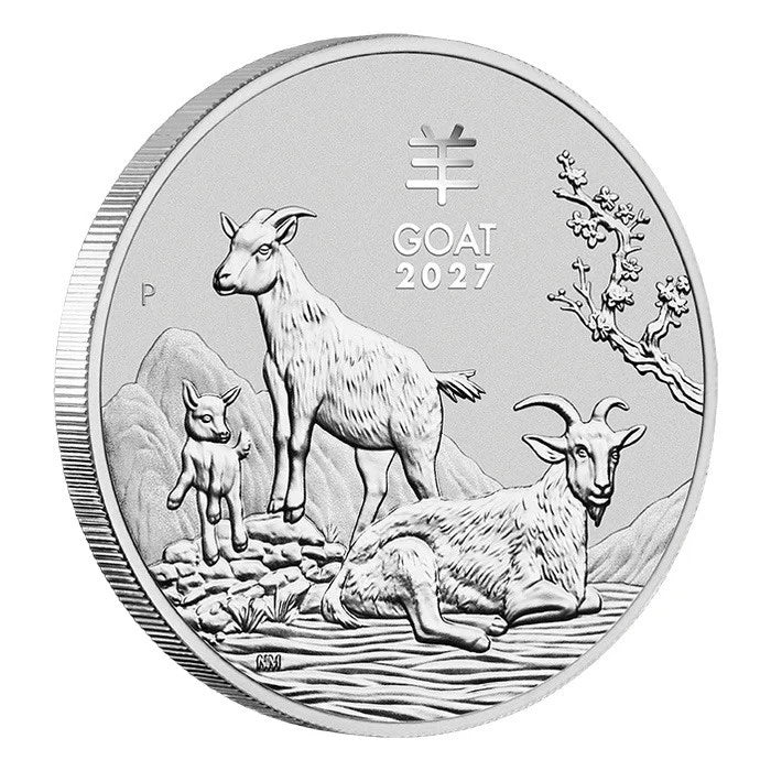 2027 1/2 oz Perth Mint Australia Lunar Year of the Goat Silver Coin BU In Stock