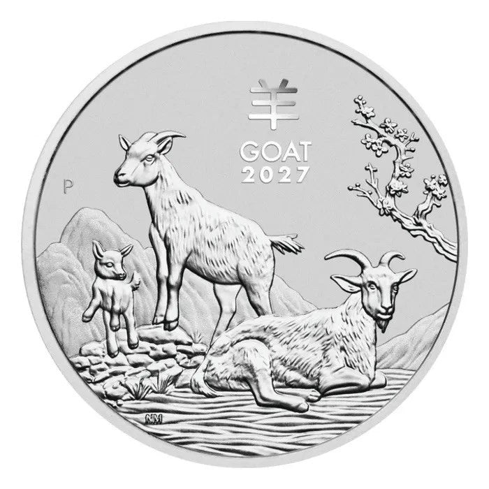 2027 Perth Mint Australia Silver Lunar Series III Year of the Goat 1 oz $1 BU