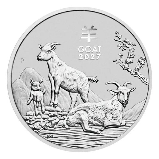 2027 Perth Mint Australia Silver Lunar Series III Year of the Goat 1 oz $1 BU