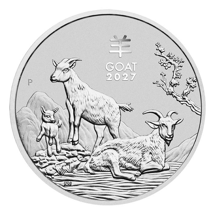 2027 1/2 oz Perth Mint Australia Lunar Year of the Goat Silver Coin BU In Stock