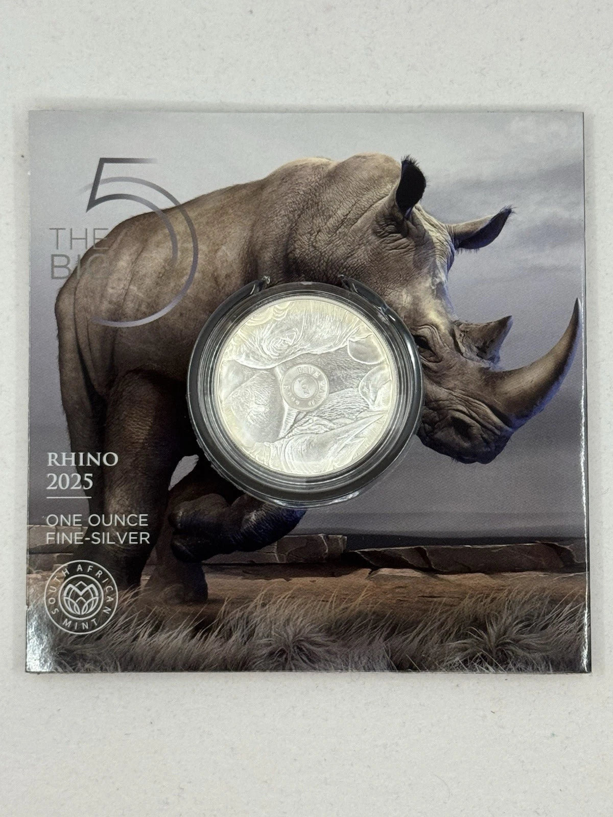 2025 1 oz South Africa Big Five Series III Rhino .999 Silver Coin OGP NEW ISSUE