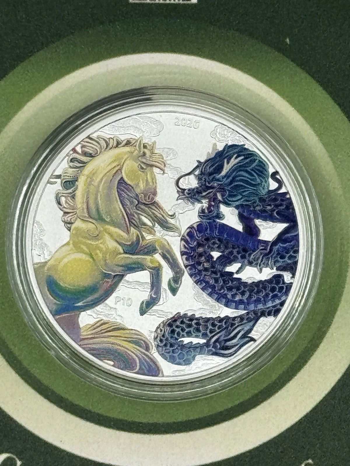 2026 Australia Perth Dragon and Horse Opalite 1 oz .9999 Silver Colorized Coin