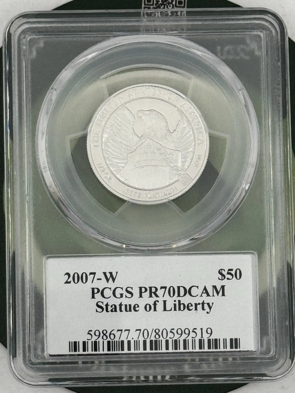 2007-W $50 1/2 Oz Platinum Eagle PCGS PR-70 DCAM Edmund C. Moy Label