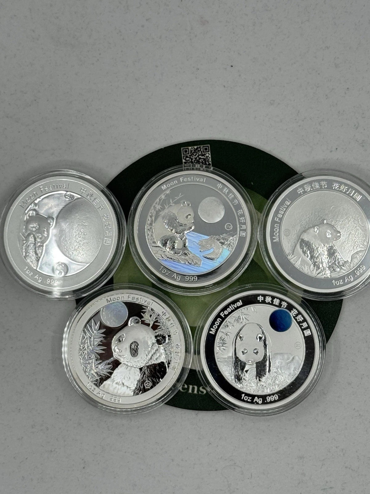 2025 1 Oz Silver Moon Festival Panda 5-Piece Legacy Proof Set 2020-2024 Designs