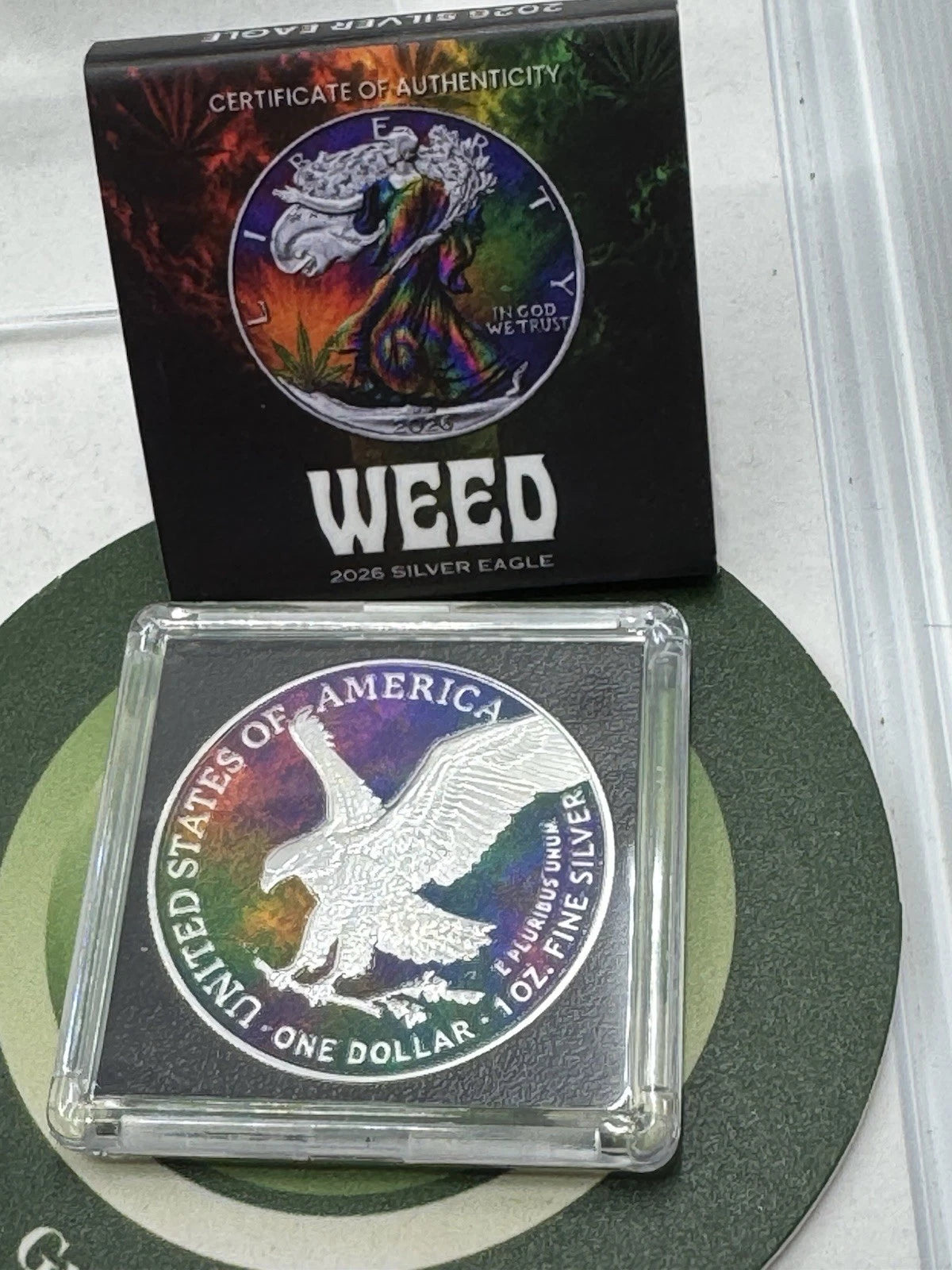 2026 American Silver Eagle Weed Edition 1 Oz Silver Coin $1