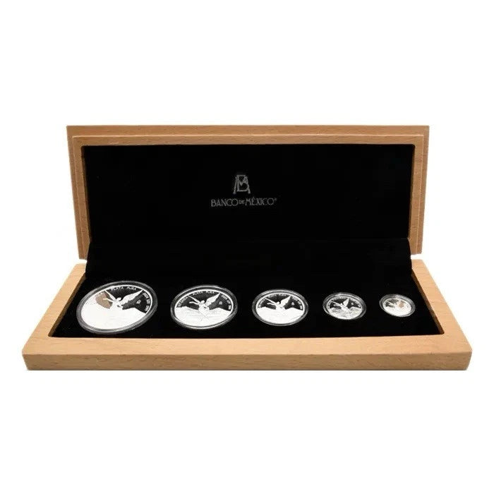 2024 Mexico 5-Coin 1.9 Oz Libertad Silver Proof Set (Box &COA)