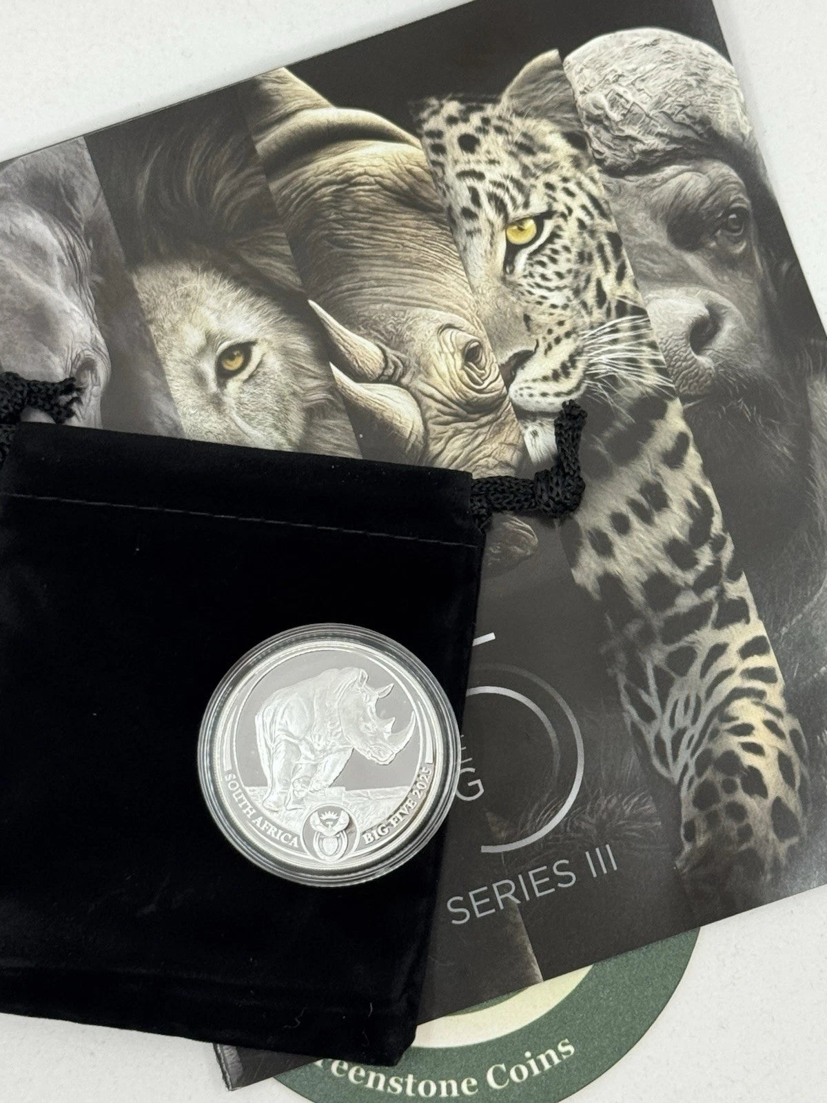 2025 1 oz South Africa Big Five Series III Rhino .999 Silver PROOF Coin