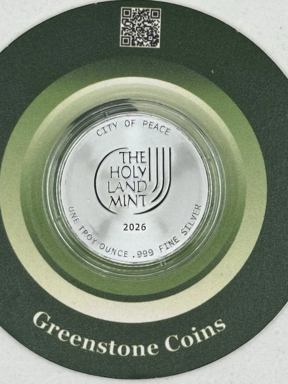 2026 1 oz Holy Land Mint Silver Jerusalem Round (BU) In Capsule