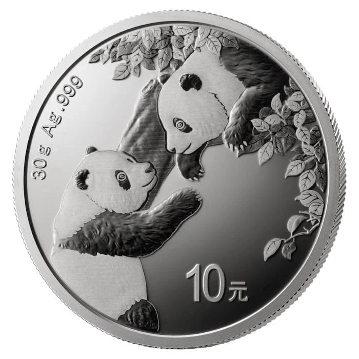 2023 China Panda 30 gram 10 Yuan 0.999 Silver BU Chinese Coin in Capsule