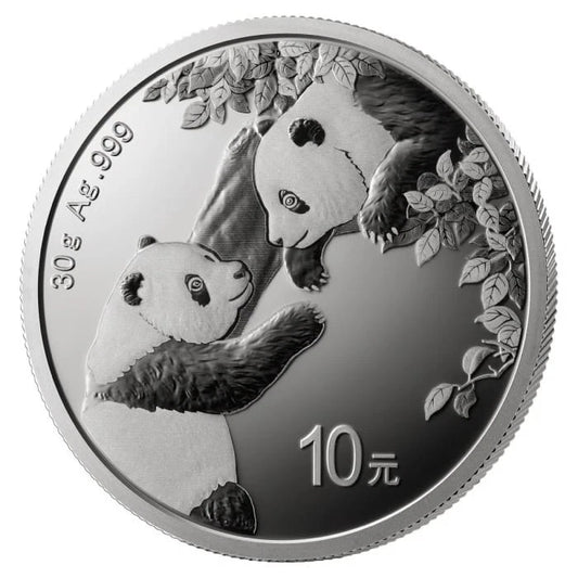 2023 China Panda 30 gram 10 Yuan 0.999 Silver BU Chinese Coin in Capsule