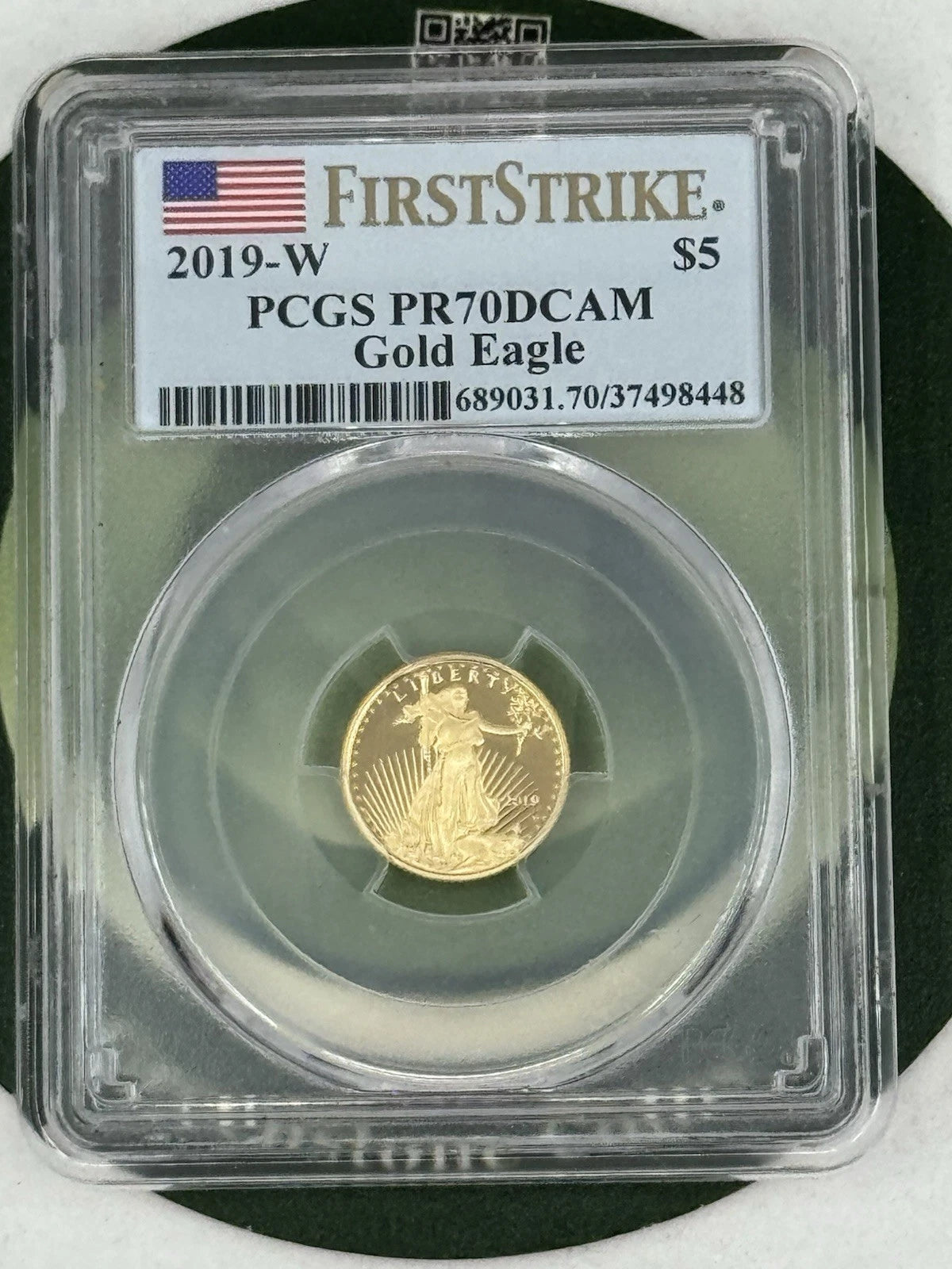 2019-W Proof Gold Eagle 1/10 oz PCGS PR70DCAM First Strike