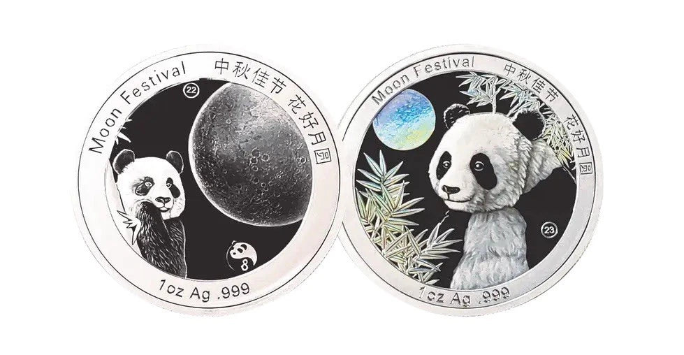 2025 1 Oz Silver Moon Festival Panda 5-Piece Legacy Proof Set 2020-2024 Designs