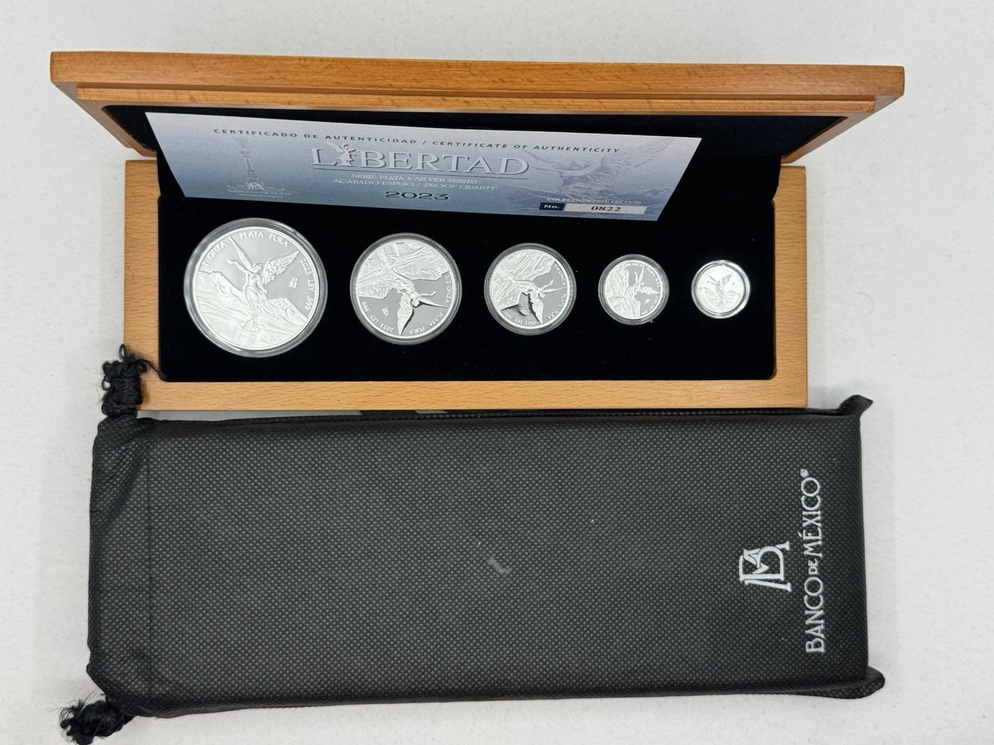 2023 Mexico 5-Coin 1.9 Oz Libertad Silver Proof Set (Box &COA)