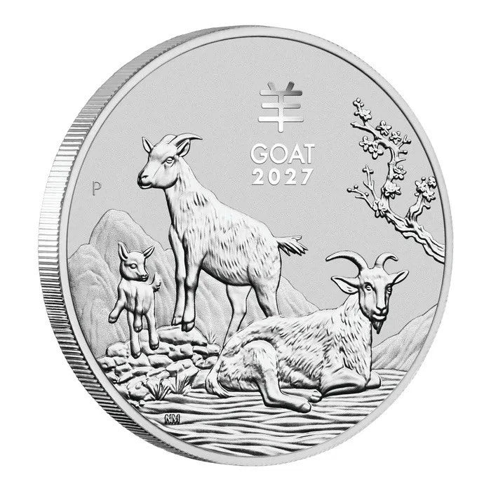 2027 Perth Mint Australia Silver Lunar Series III Year of the Goat 1 oz $1 BU