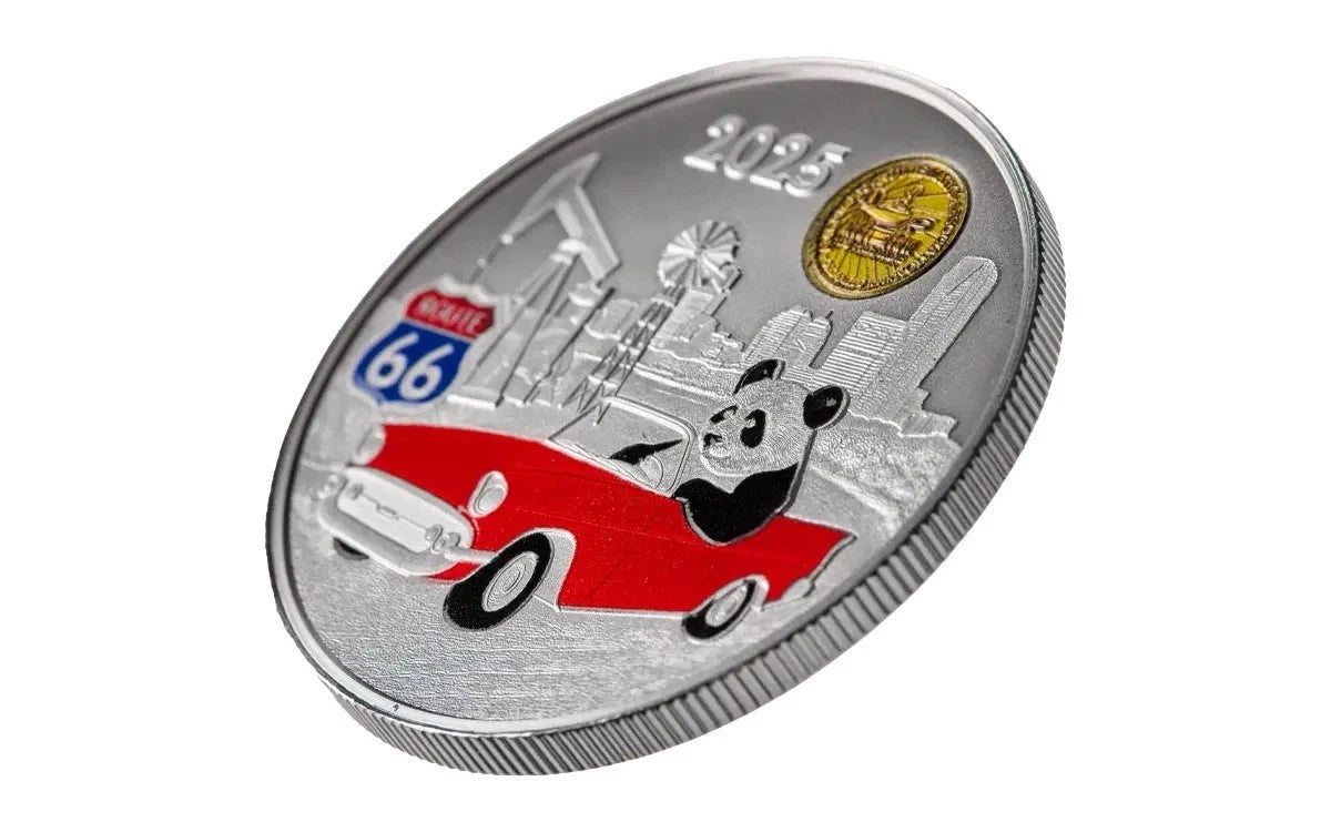 2025 China 1 oz COPPER ANA Show Colorized Panda W/Silver Plating BU