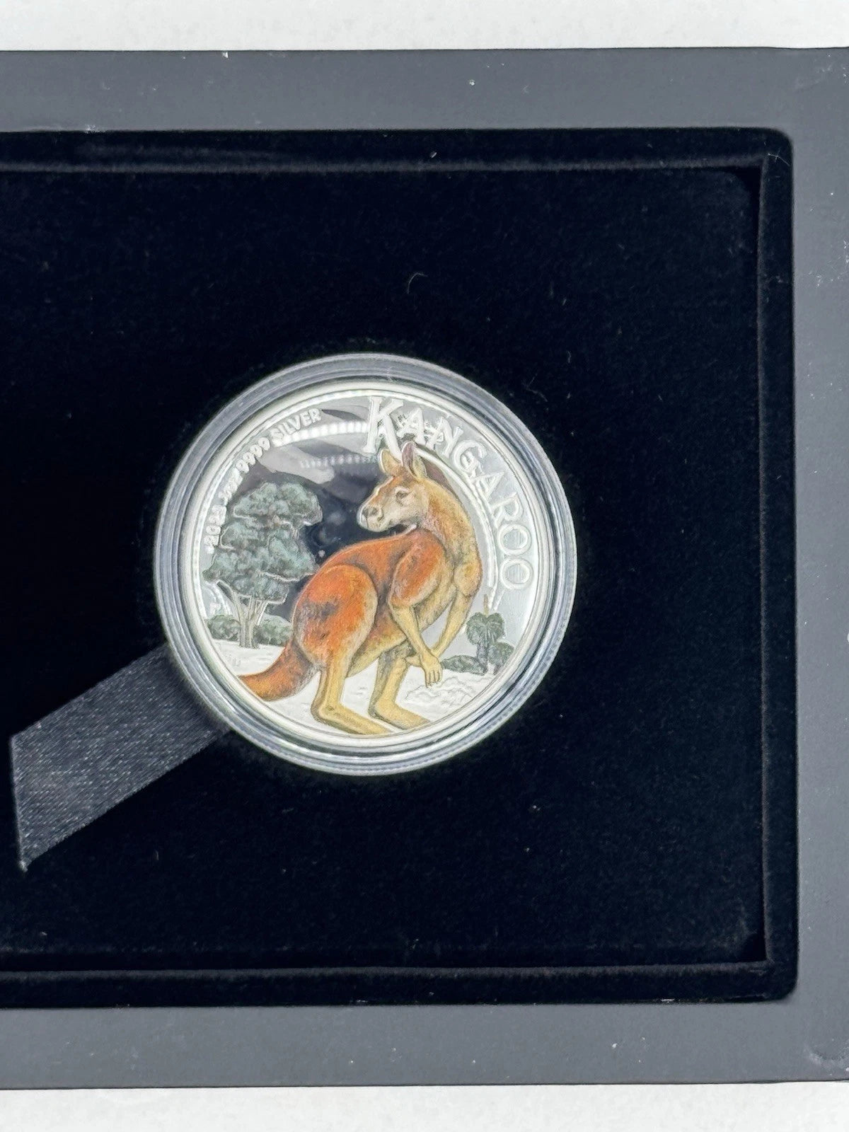 2023 Australia Kangaroo 1oz $1 Silver Proof Colorized High Relief Coin