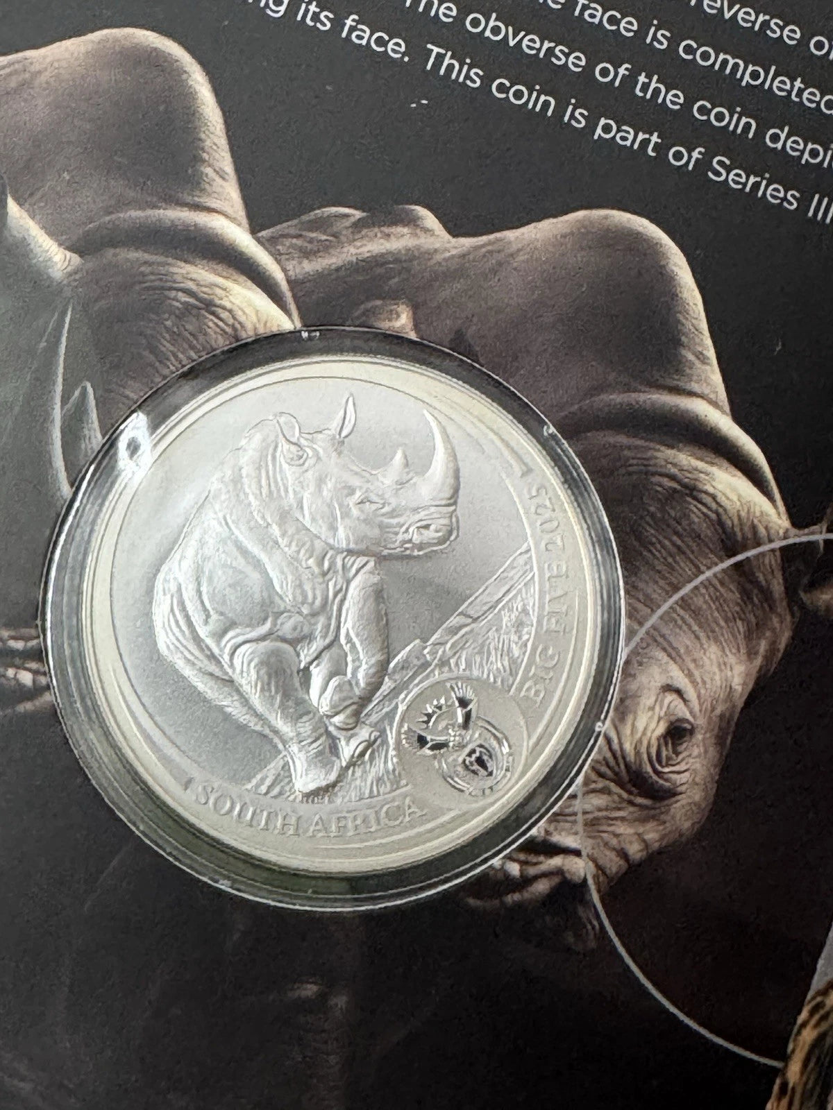 2025 1 oz South Africa Big Five Series III Rhino .999 Silver Coin OGP NEW ISSUE