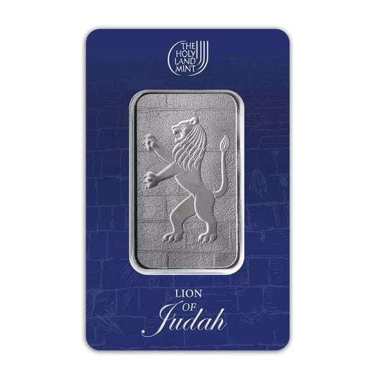 2025 Holy Land Mint Lion of Judah 1 oz Silver Bar In Assay Card