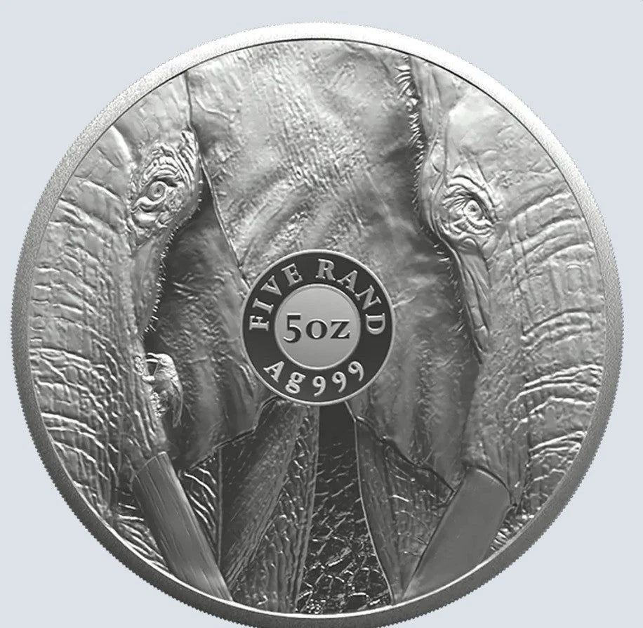 2025 5 oz South Africa Big Five Series III Elephant .999 Silver PROOF Coin OGP