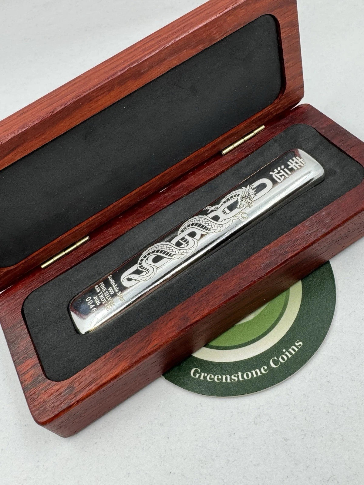 2026 8.88 oz Scottsdale Mint Lucky Dragon Silver Bar with Box