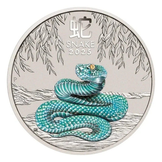 2025 1oz Perth Australia Lunar Year of the Snake .9999 Silver Colorized Coin