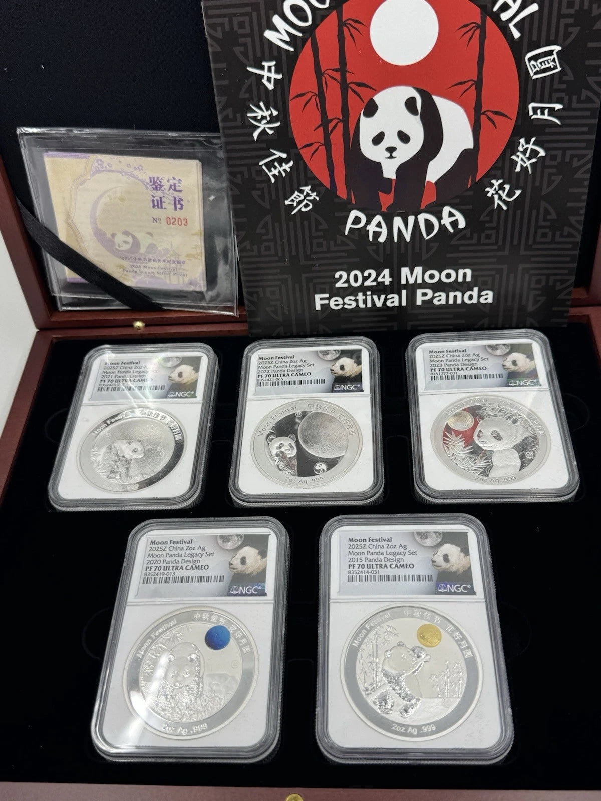 2025 2-Oz Silver Moon Festival Panda 10-Piece Legacy Proof Set NGC PF70UC