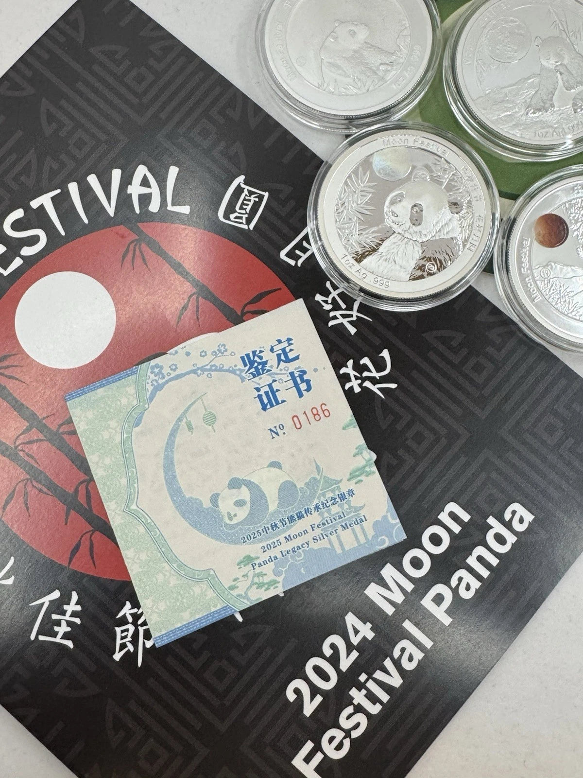 2025  1-Oz Silver Moon Festival Panda 10-Piece Legacy Proof Set (2015-2024 designs)