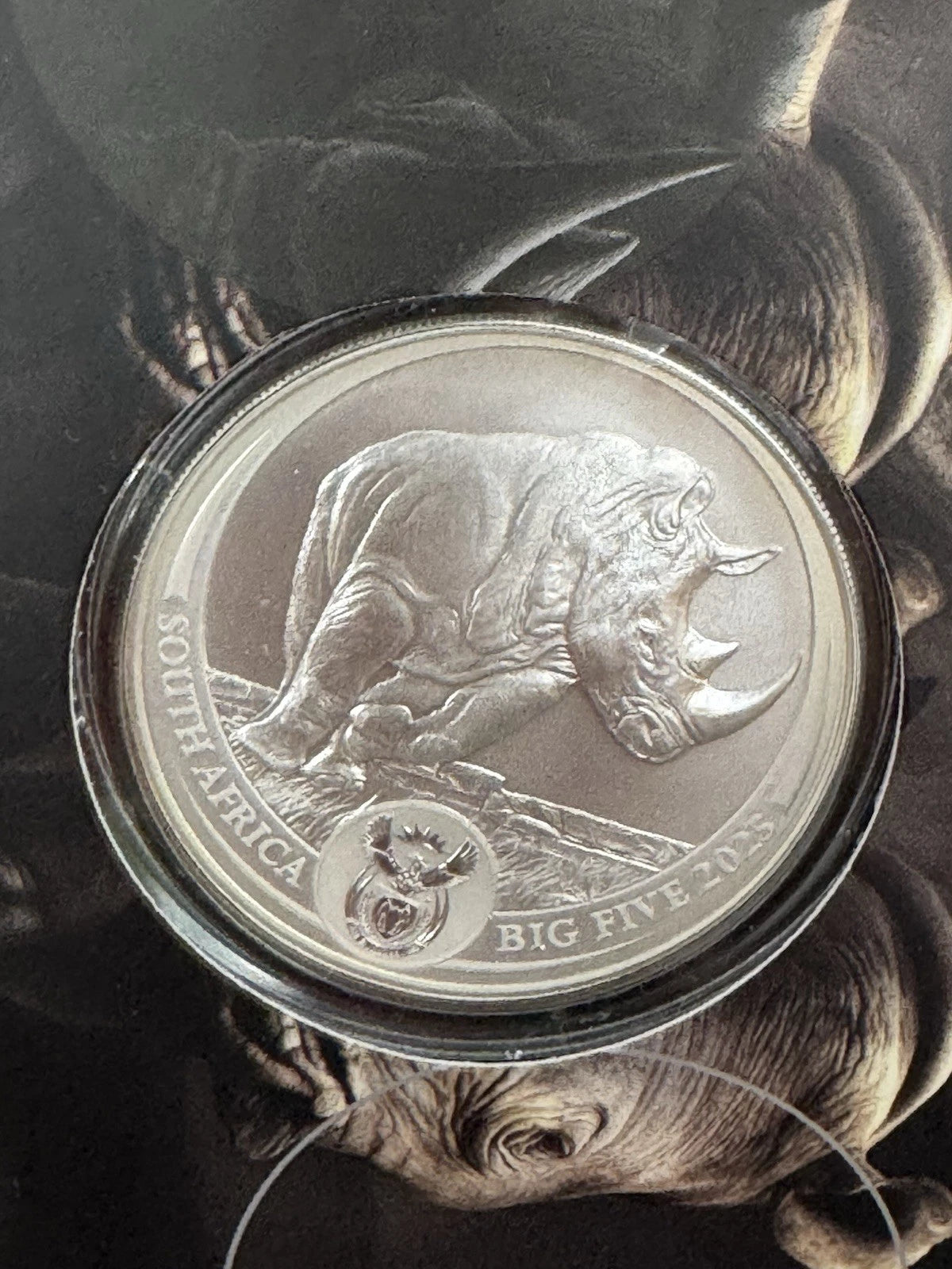 2025 1 oz South Africa Big Five Series III Rhino .999 Silver Coin OGP NEW ISSUE