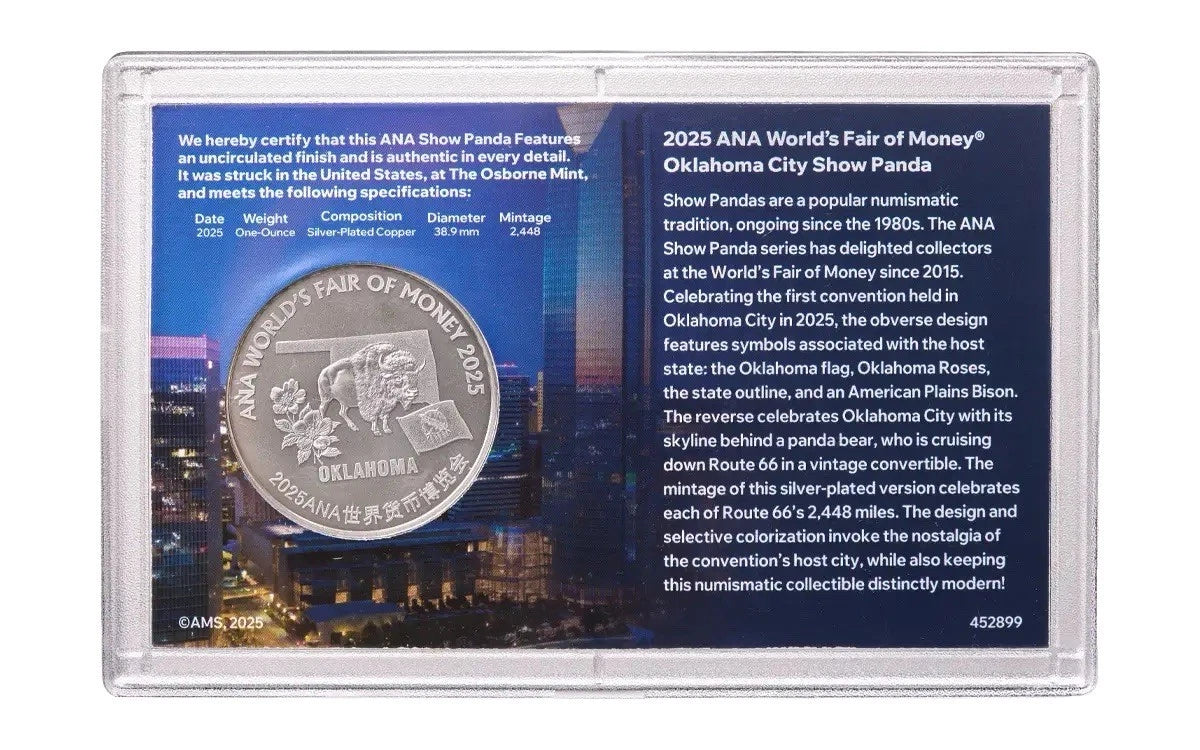 2025 China 1 oz COPPER ANA Show Colorized Panda W/Silver Plating BU