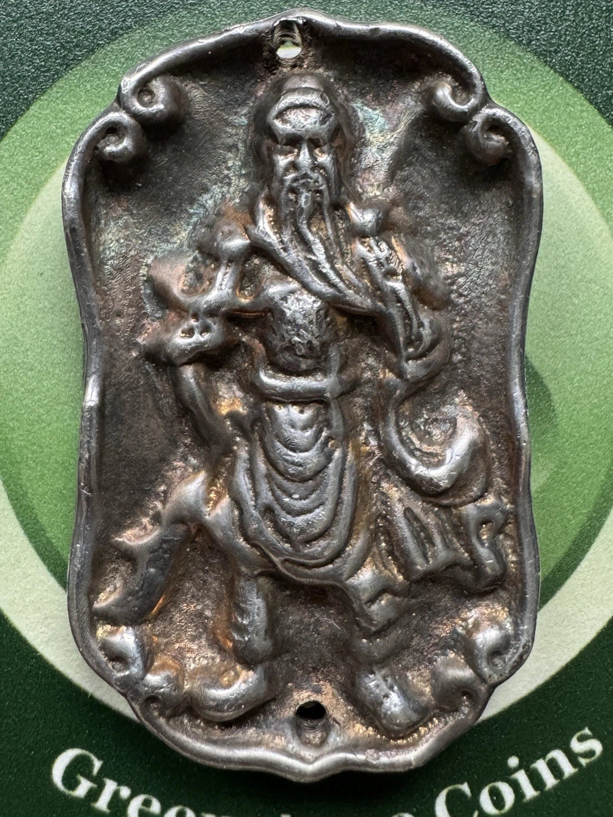 Vintage Guan Gong Wall Or Door Charm .999 Silver 3.82 Troy Oz