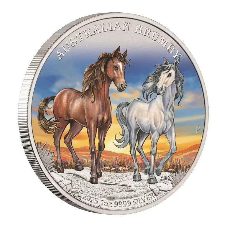 2025 Perth Mint 1 oz Silver Colorized Australian Brumby (Box & COA)