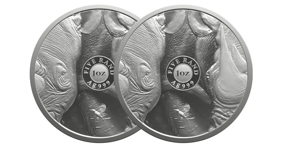 2025 South Africa 1-Oz Silver Big 5 III Rhino Proof 2-Piece Set