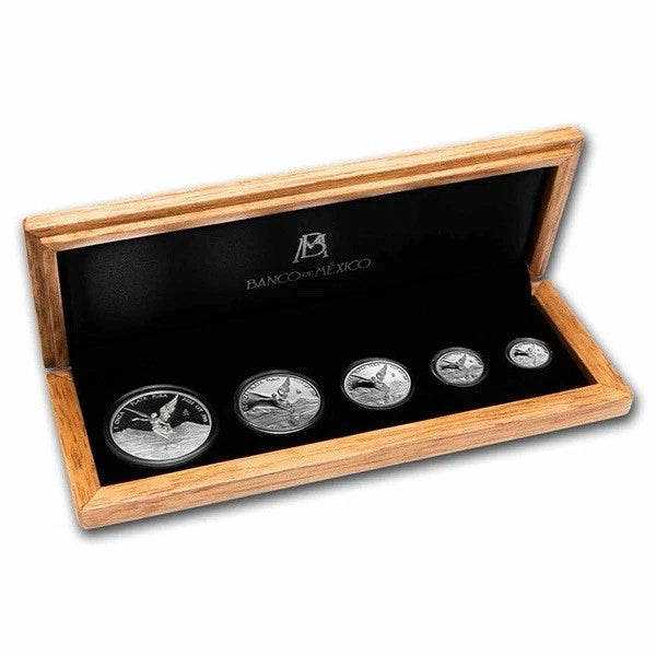 2023 Mexico 5-Coin 1.9 Oz Libertad Silver Proof Set (Box &COA)