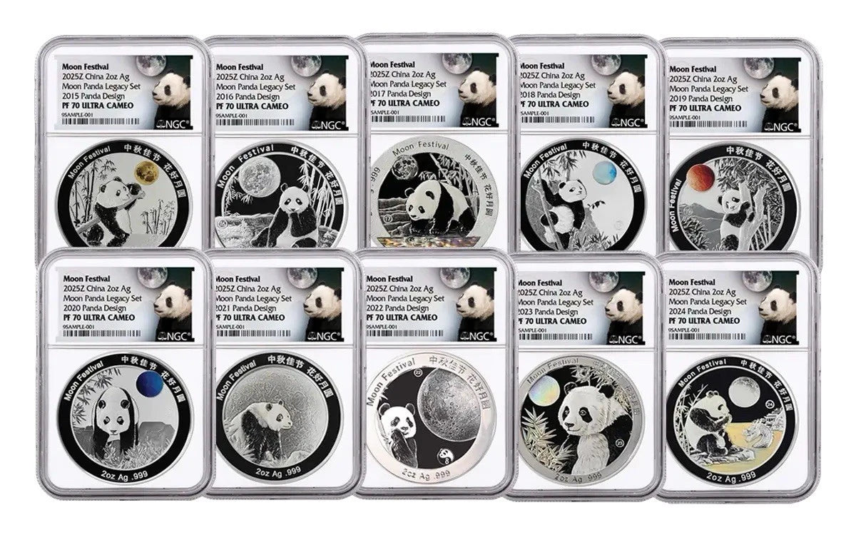 2025 2-Oz Silver Moon Festival Panda 10-Piece Legacy Proof Set NGC PF70UC