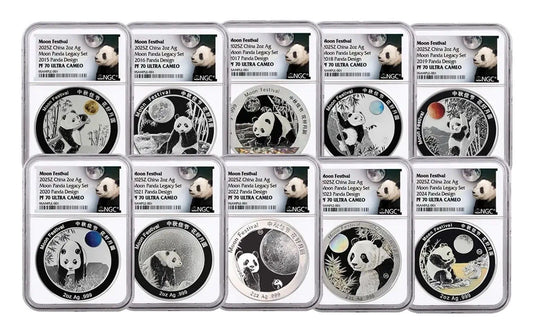 2025 2-Oz Silver Moon Festival Panda 10-Piece Legacy Proof Set NGC PF70UC