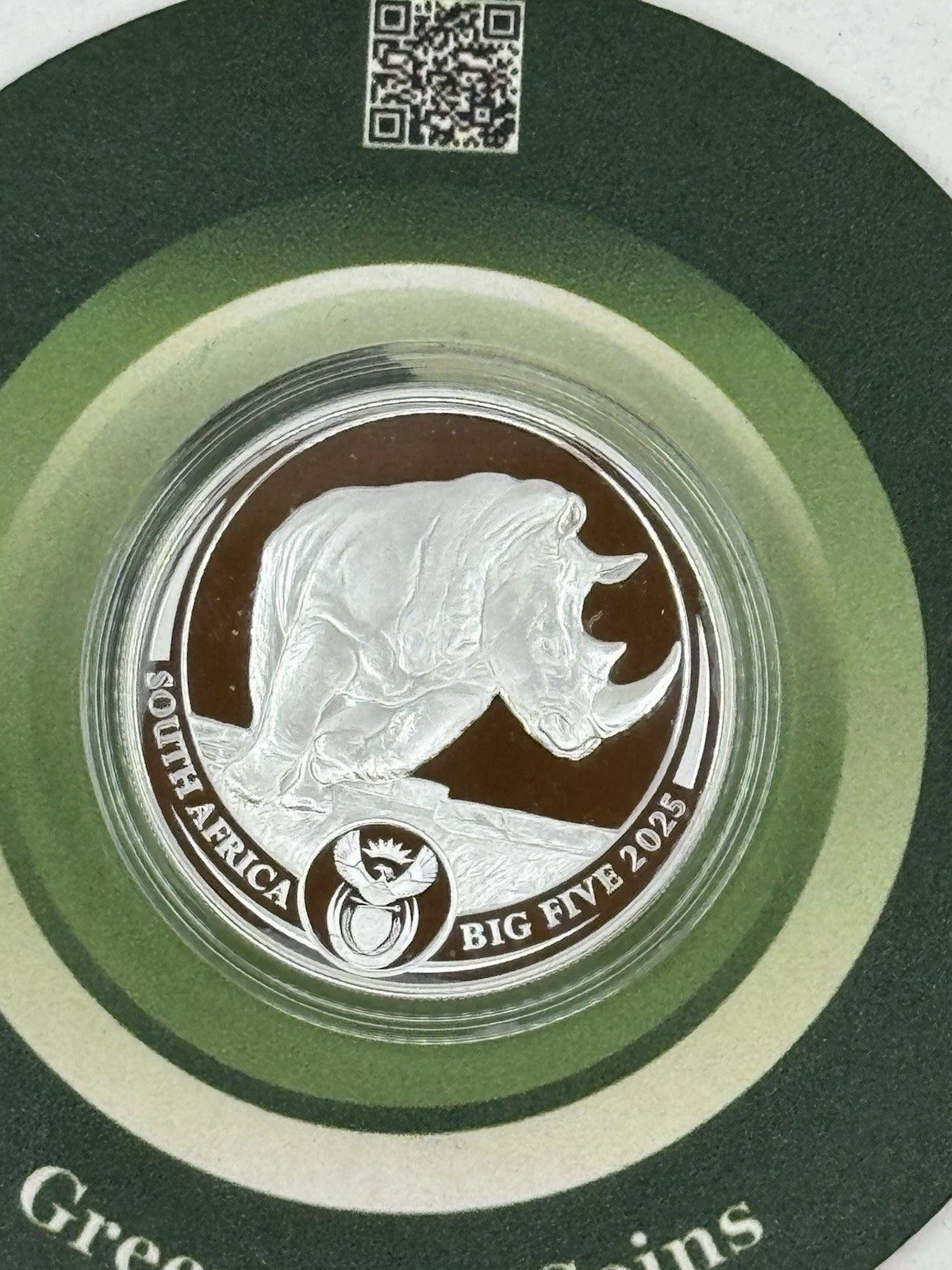 2025 1 oz South Africa Big Five Series III Rhino .999 Silver PROOF Coin