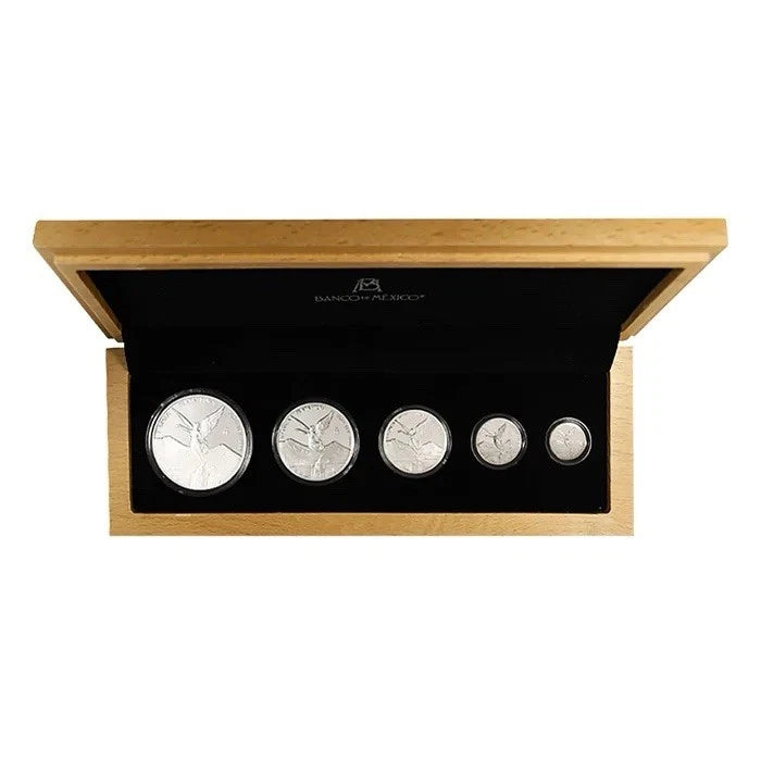 2024 Mexico 5-Coin 1.9 Oz Libertad Silver Proof Set (Box &COA)