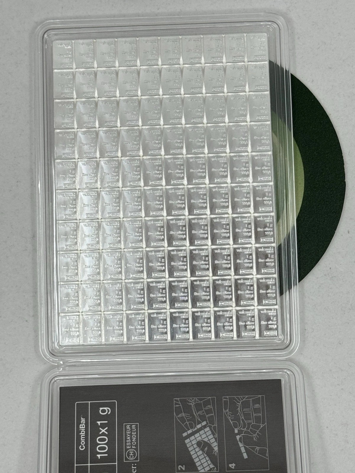 100 Gram Valcambi CombiBar Breakable 100 x 1 gram bars .999 Fine Silver