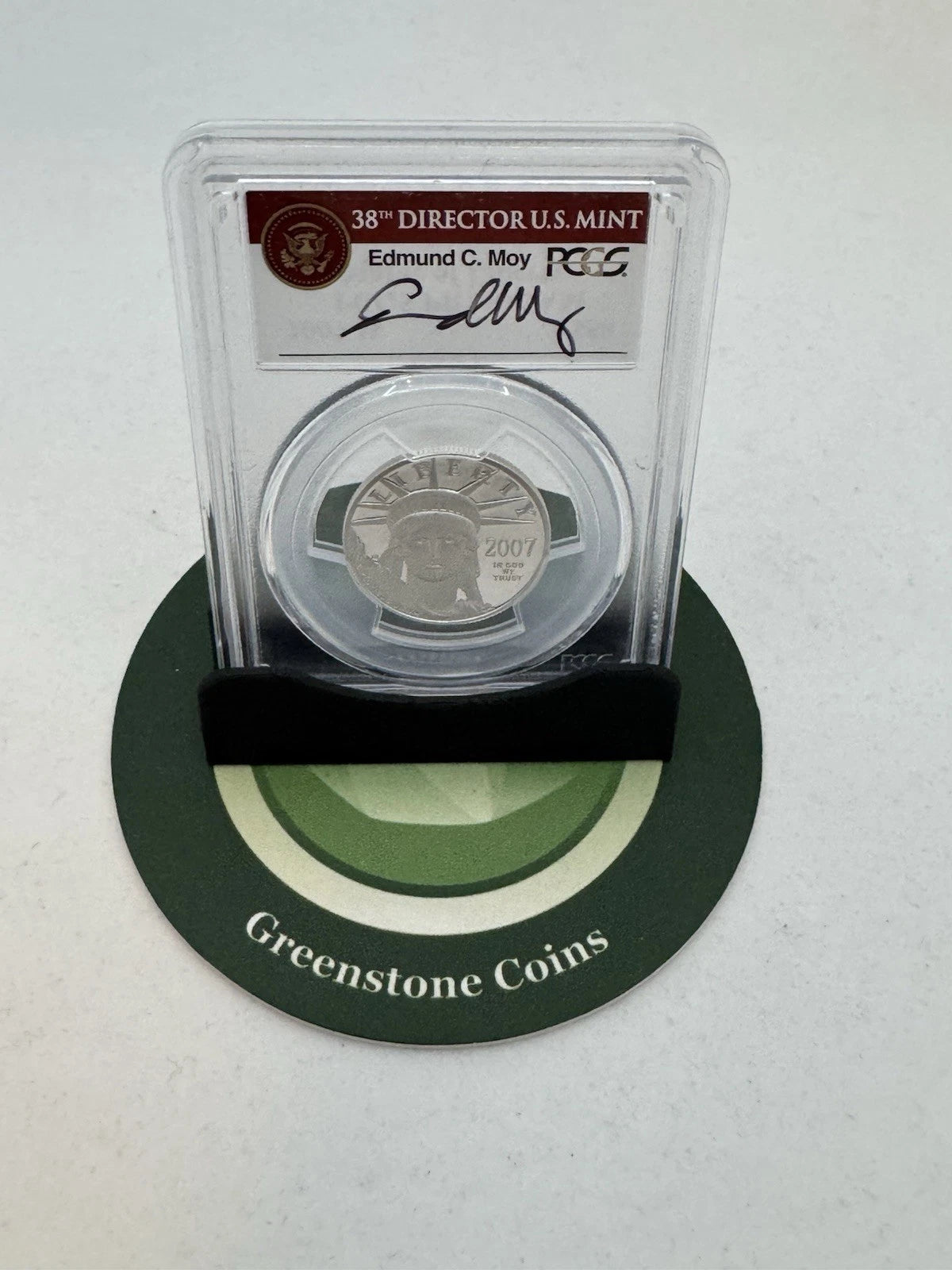 2007-W $50 1/2 Oz Platinum Eagle PCGS PR-70 DCAM Edmund C. Moy Label